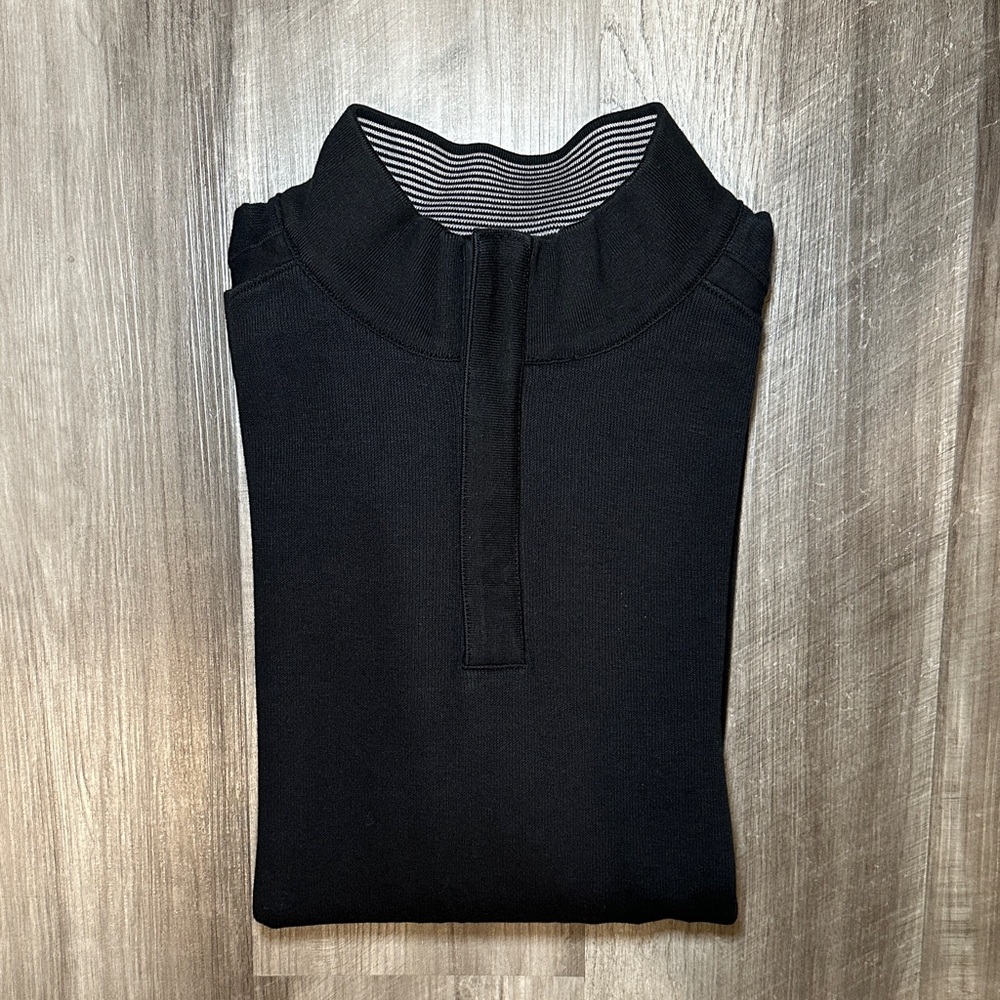 Boss Hugo Boss Regular Fit Black Quarter Zip Pullover - 2XL